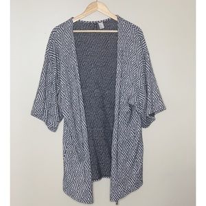 H&M Geometric Pattern Knit Open Cardigan